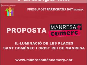 Pressupost Participatiu 2017; IL·LUMINACIÓ DE LES PLACES SANT DOMÈNEC I CRIST REI DE MANRESA