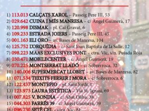 Llistat de números guanyadors de la PROMOCIÓ COMERCIAL D’HIVERN 2022
