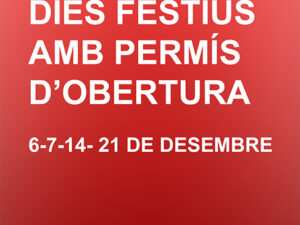 Dates amb permís d’obertura, desembre 2025